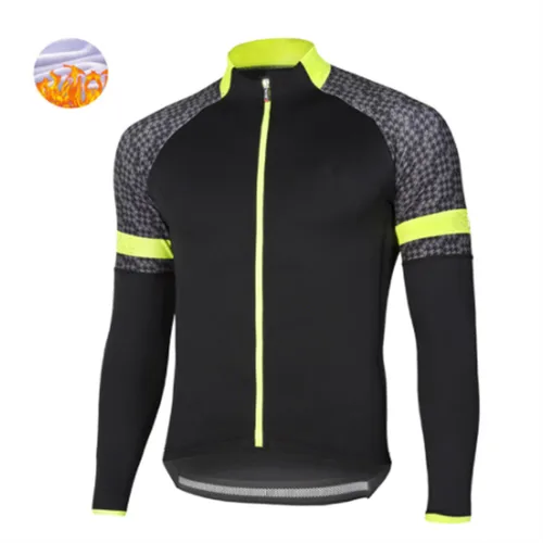 Imagen 1 del producto Camisetas térmicas de lana para bicicleta, camisetas de ciclismo de manga larga, camisetas de invierno para hombre, ropa de carreras de equipo profesional, superventas, 2021