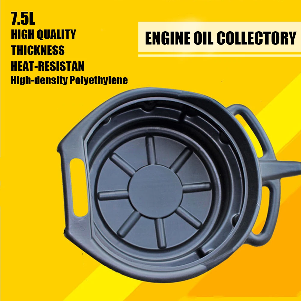 

7.5L Plastic Oil Drain Pan Wast Engine Oil Collector Tank Gearbox Oil Trip Tray For Repair Car Fuel Fluid Change Garage Tool