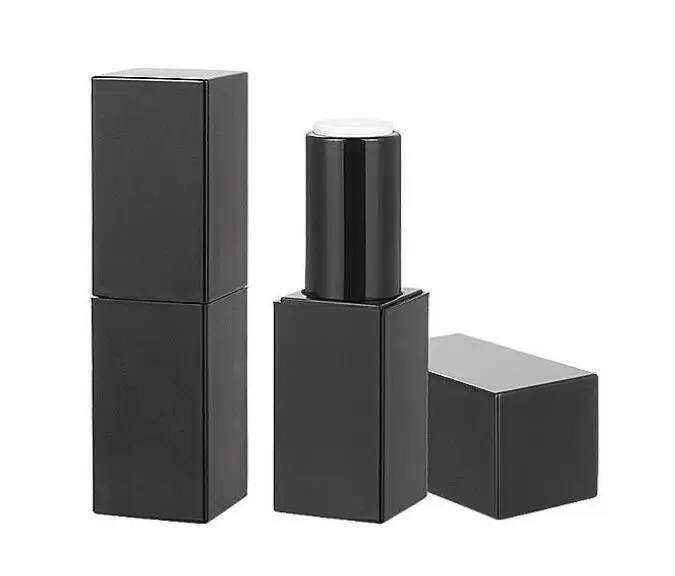 Free Shipping empty high grade plastic lipstick tube ,black outer square shape inner DIY lipstick tube