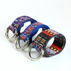 HUOBAO New Boho Women Belts Double-sided Printed Fashion Waistband Long Pants Tribe Aztec Jean Canvas Belt For Students Mens