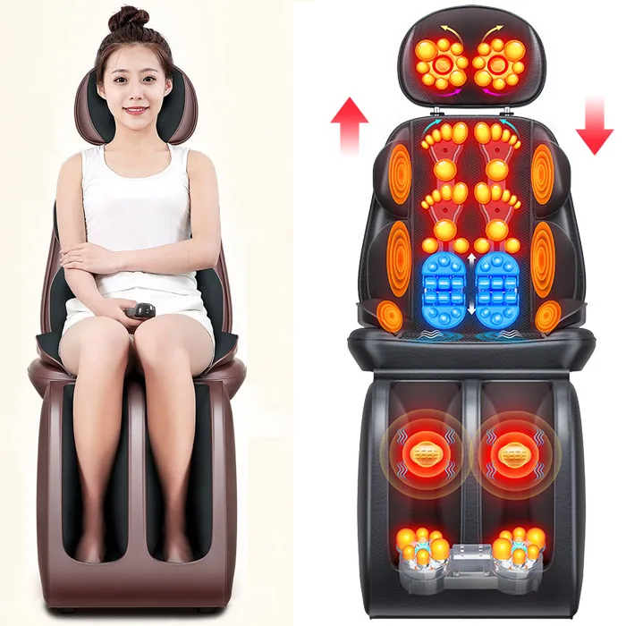 

220V Electric massager neck lumbar back shoulders multi-function body vibration kneading chair cushion household