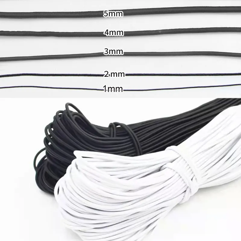 New 1.0-5.0mm High-Quality Black And White Elastic Rubber Round Elastic Band For Jewelry Making Sewing Clothing DIY Accessories