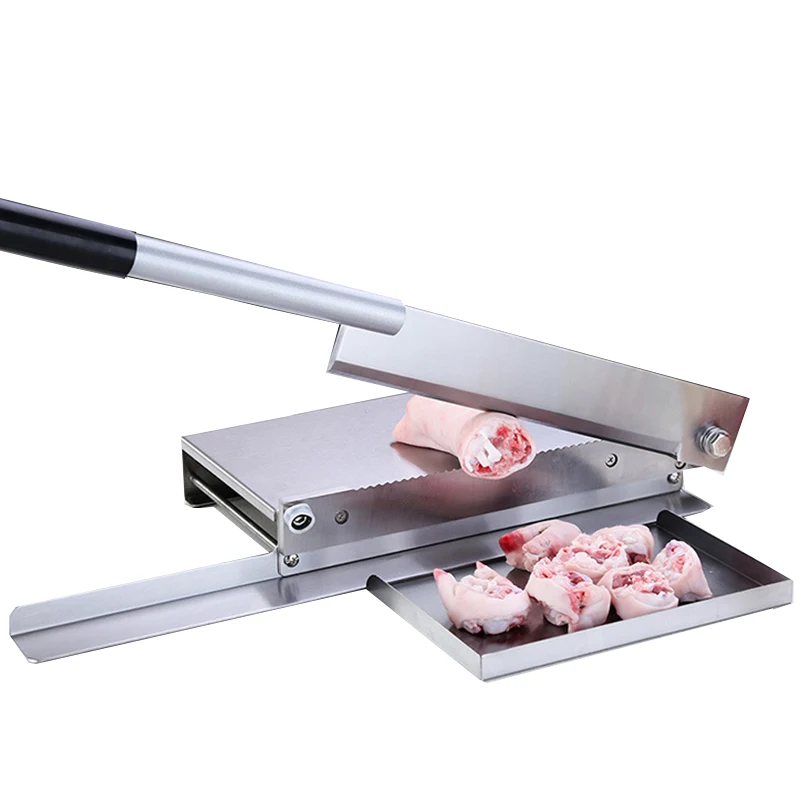 Manual Bone Cutter 16 Inch Slicer Meat Slicer Chicken Duck Fish Lamb Bone Cutting Machine Stainless Steel Commercial Household