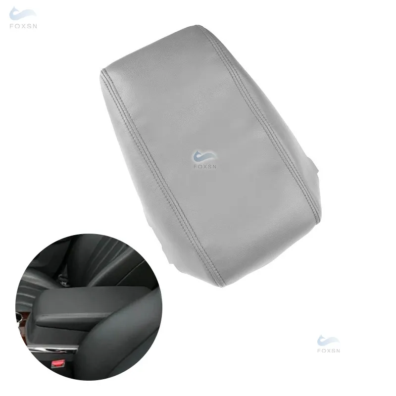 

Для Chrysler 300 2008 2009 2010, автомобильные аксессуары, внутренний центральный подлокотник, чехол из микрофибры, кожаный декор, серый цвет