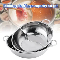 Hot Pot Stainless Steel Divided Extra Smaller Pot 2 Handle Cooking Kitchenware Pot Cooking Supplies 11 12 12.6 13.4 Inch In Stoc