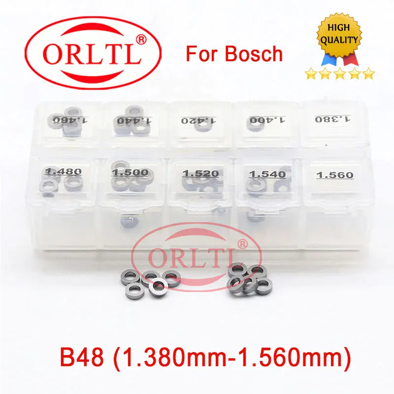 

ORLTL Common Rail Injector Adjustment Washers B48 Shims Size 1.38MM-1.56MM For Repair Kit Gasket