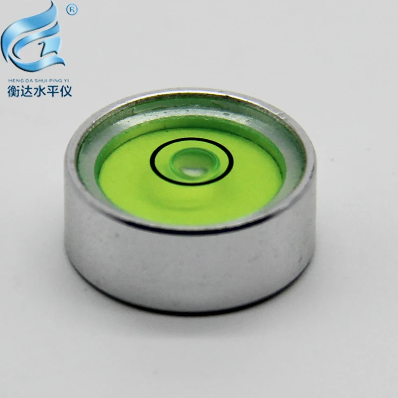 Alloy metal shell Round bubble level Metal horizontal bead14.5*6mm