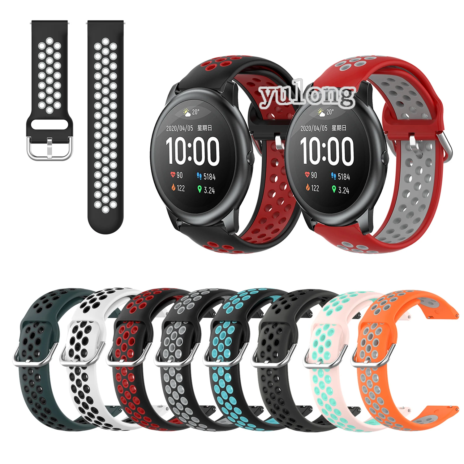 Sport Silicone Breathable Watch Band Strap For Samsung Galaxy S2 S4 Smart Watch Repleacement Colorful Wristband for Gear Sport