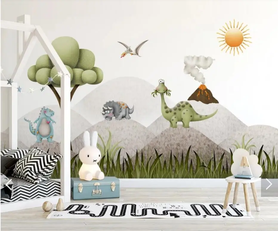 

3D Tree Dinosaur Wallpaper Mural for Kids Bedroom Children Room TV Background Paper Rolls Customize