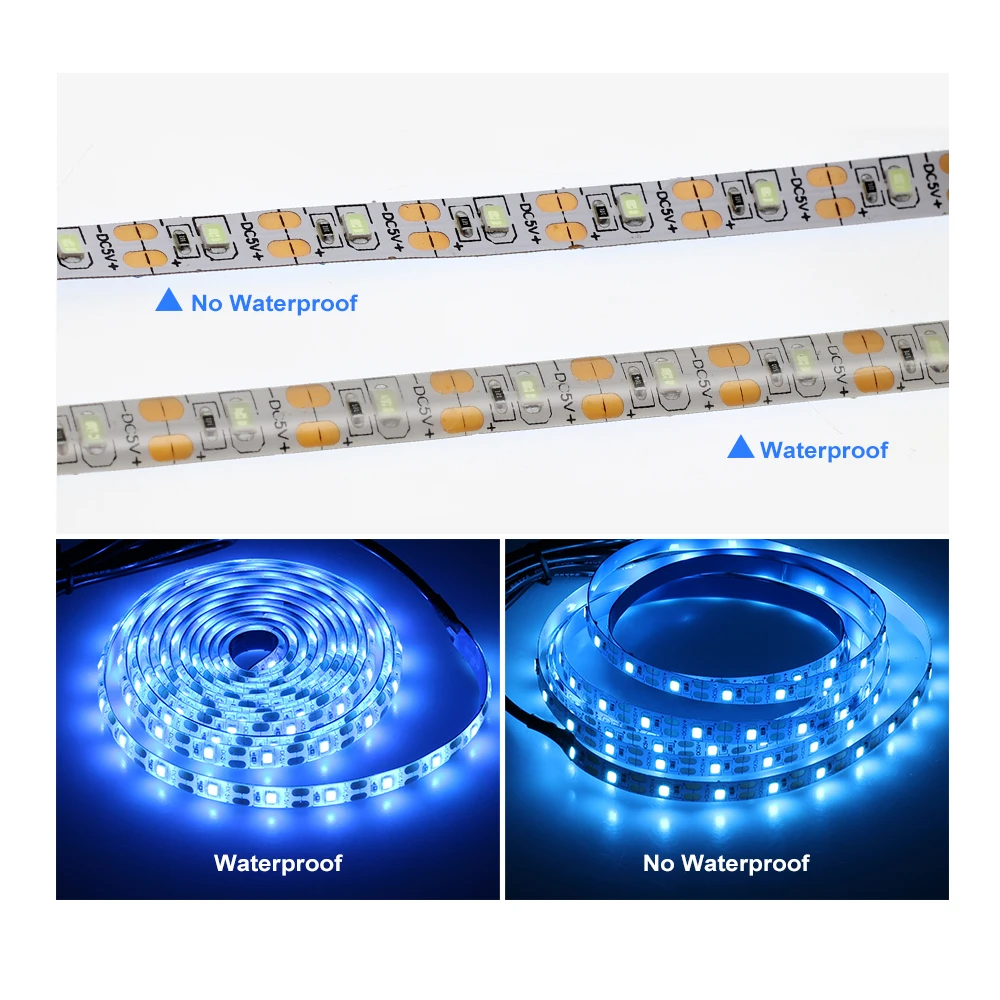 5V LED Strip Light USB 2835 RGB LED Tape 1M 2M 3M Flexible Neon Ribbon for TV Backlight PC Screen Background Lighting