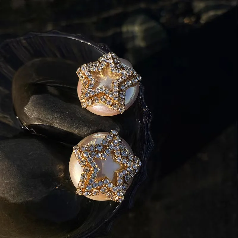 عالية الجودة موضة الاتجاه خمر الكامل الزركون ستار اللؤلؤ أقراط للنساء ، الفاخرة بسيطة وفريدة شخصية الحلو الهدايا