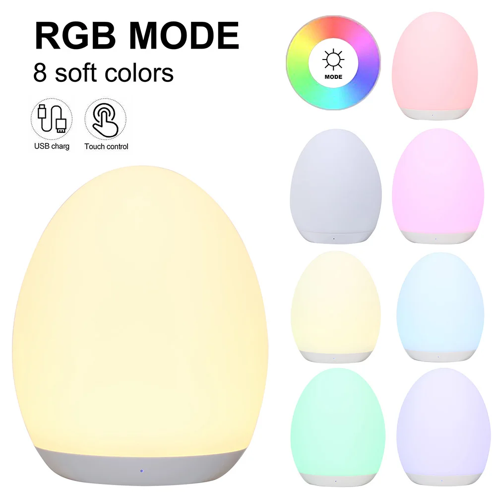 

USB Rechargeable LED Night Light RGB Table Lamp Touch Switch for Children's Home Garden Bar KTV Dining Ambient Light