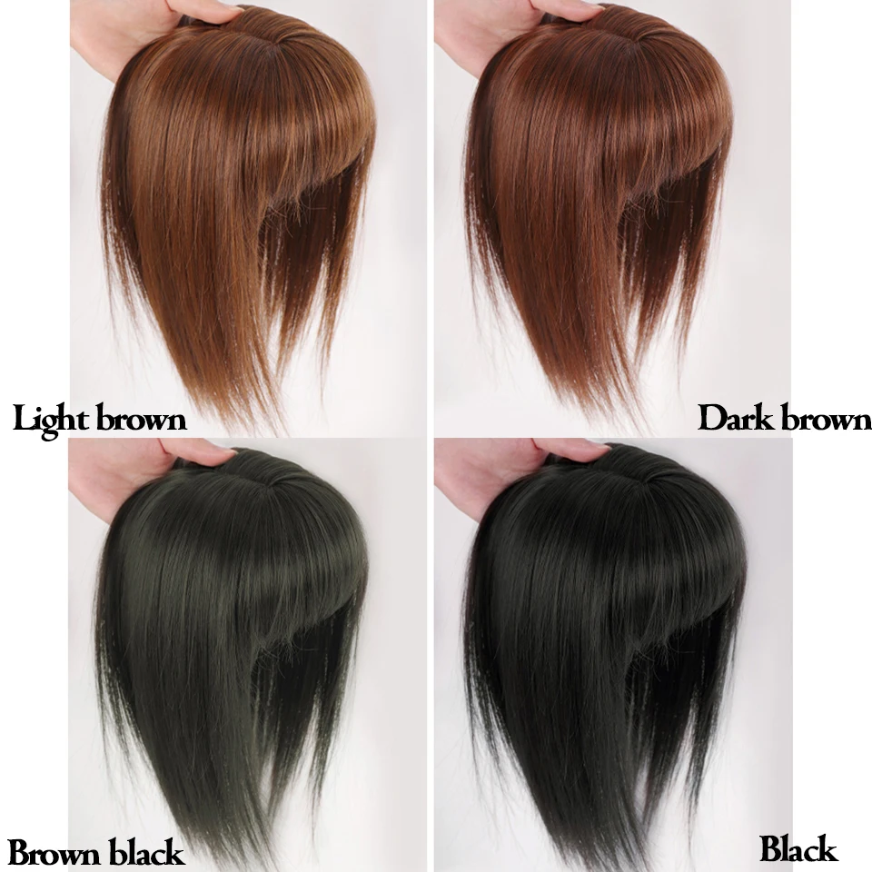 SHANGKE Synthetic Hair Pieces Brown Topper Wig 13x10cm Women Clip In Hair Extensions Base With 3 Clip In Hair Toupee SHANGKE