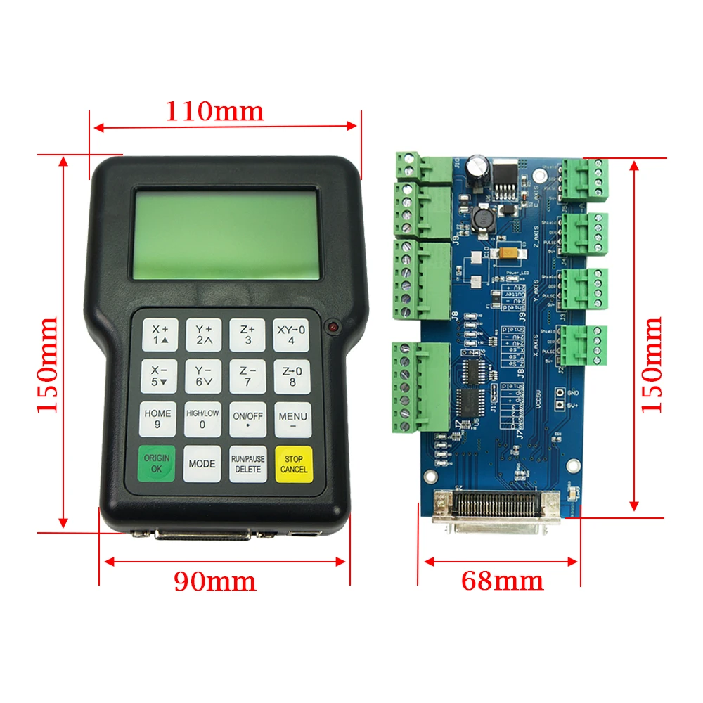 RZNC DSP 0501  Controller 3 Axis 0501 System For Cnc Router DSP0501 HKNC 0501HDDC Handle Remote  +75W 24V power supply