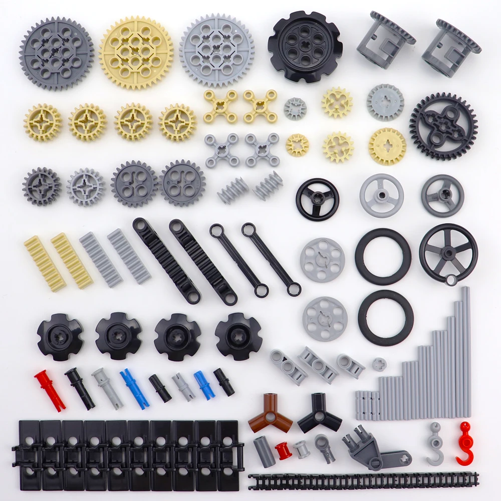 MOC Technical Blocks Parts Bulk Gear Axle Conector puleggia della ruota collegamento a catena Car mindstors accessori compatibili mattoni da costruzione