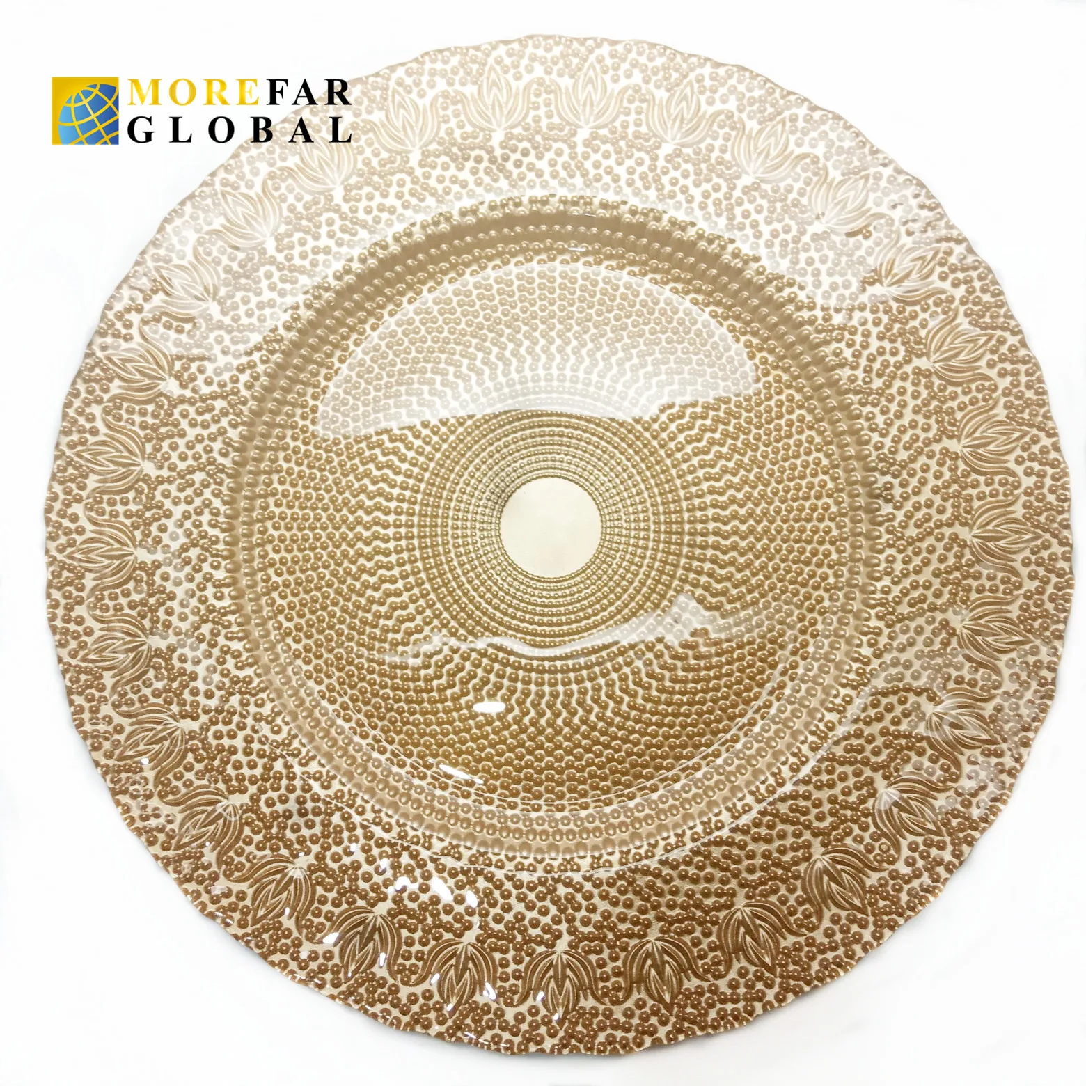 Glass Beautiful Design Charger Plate For Wedding And Party  Gold Fancy Event Decoration Plates