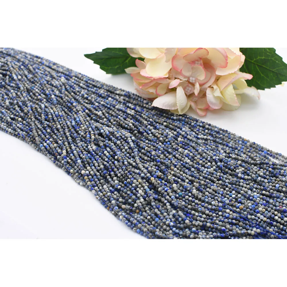 

Бусины Из Натурального голубого камня с гранями, 2-3 мм, для изготовления браслетов, ожерелий, ювелирных изделий «сделай сам», нитка 15 дюймов