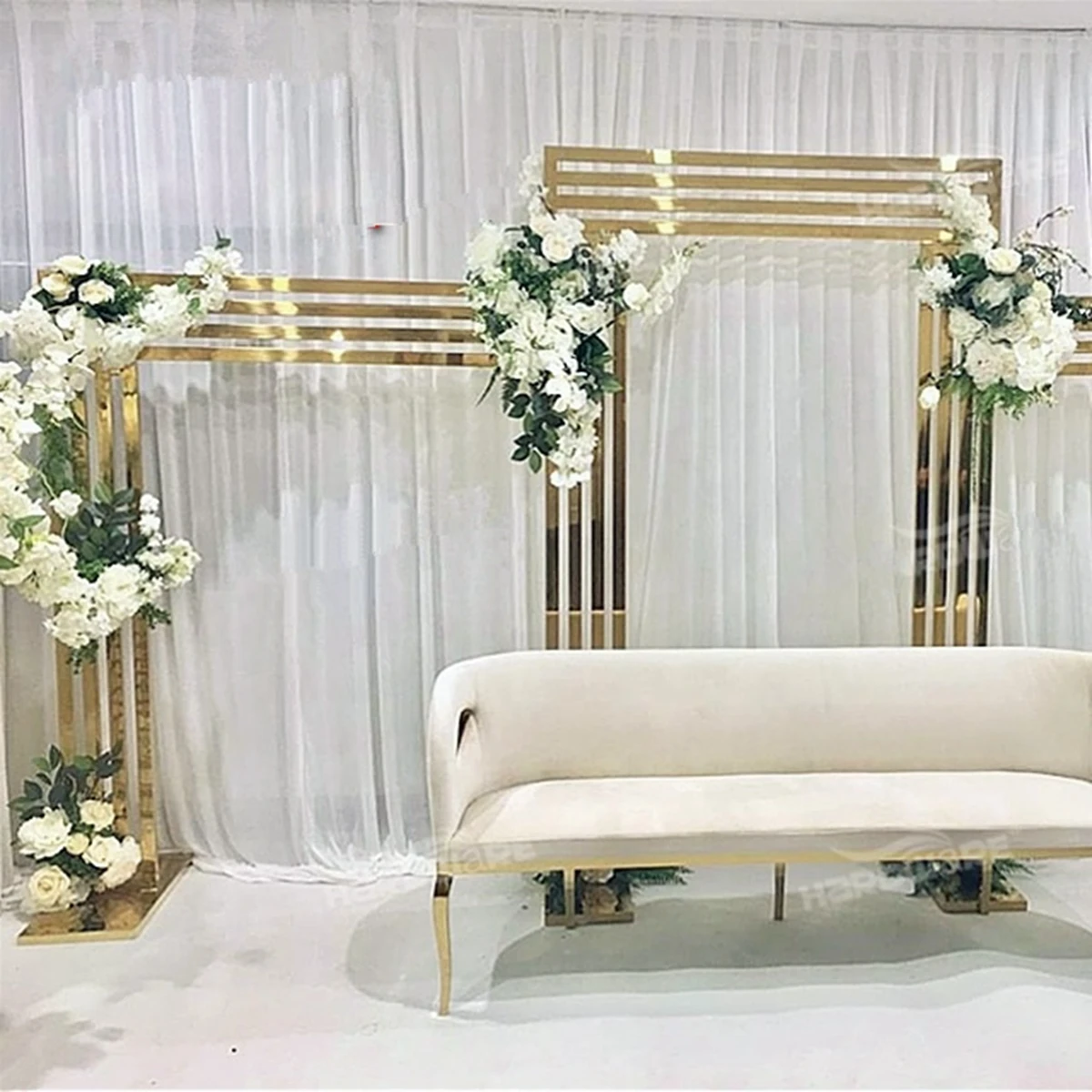 

Gold flower stand wedding use stainless steel arch decor AB0704