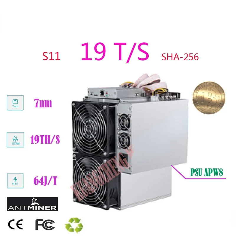 

ETH BTC AntMiner-máquina de minar Bitcoin de minería antigua S11 19T Asic, BTC con de máquina psu, envío por dhl o ems