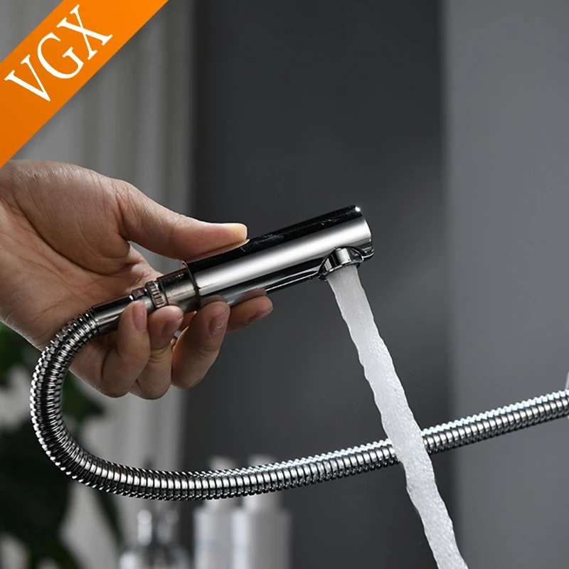 Imagem -06 - Vgx-puxe as Torneiras do Banheiro Misturador da Lavatório Torneira da Pia Lavatório Gourmet Torneira Rotação Quente e Fria Tapware de Latão Guindaste