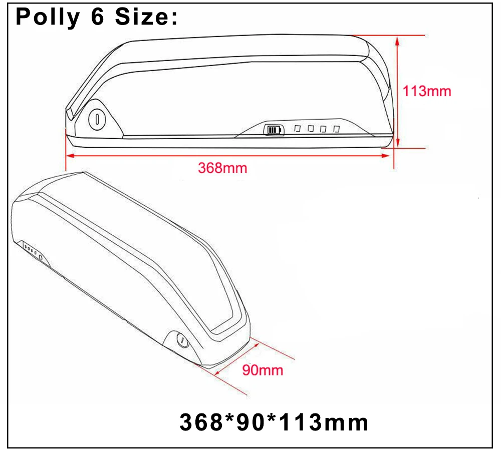 36V 48V 52V 20Ah ebike Battery Pack Polly Downtube  Lithium Electric Bicycle Batteries Akku For Bafang BBS01 BBS02  BBSHD