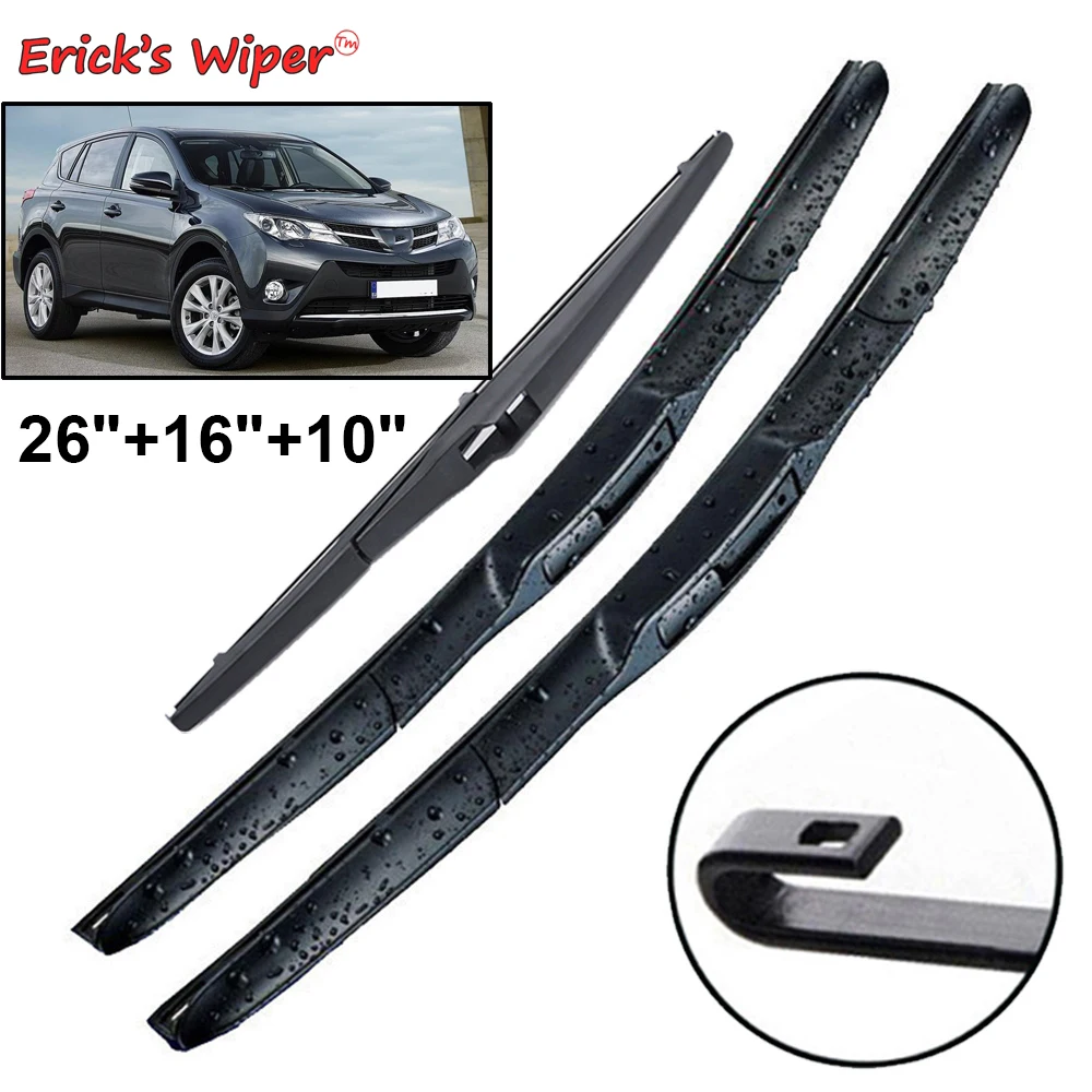 Erick\'s Wiper Front & Rear Wiper Blades Set For Toyota RAV4 XA40 2013 - 2018 Windshield Windscreen Window Rain Brush 26\