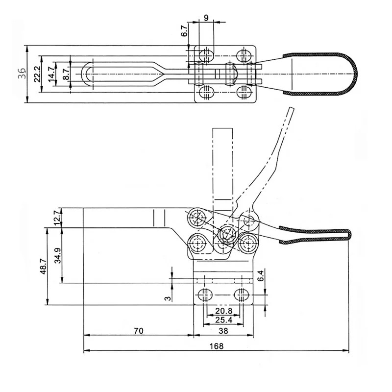 1/2pcs GH-225D 230KG CNC Presse Rapide Plaque Pince Fixation calcul Table de Travail Serrage Fixation Platine Routeur Fixation Outils