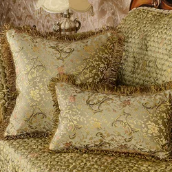 vintage baroque style jacquard pillow case back cushion cover chair sofa decoration