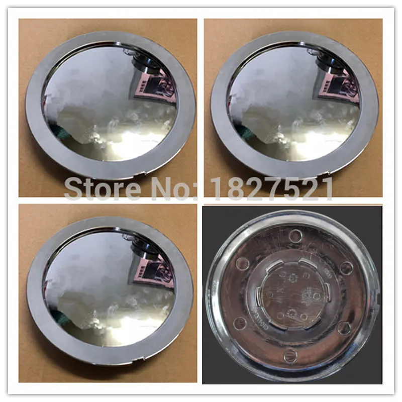 4 pezzi Chrome Wheel Center hub Cap Caps Cover 1.9CM Lug per Audi A8 senza Logo Fit 120mm Badge Emblem Sticker fai da te il tuo Logo