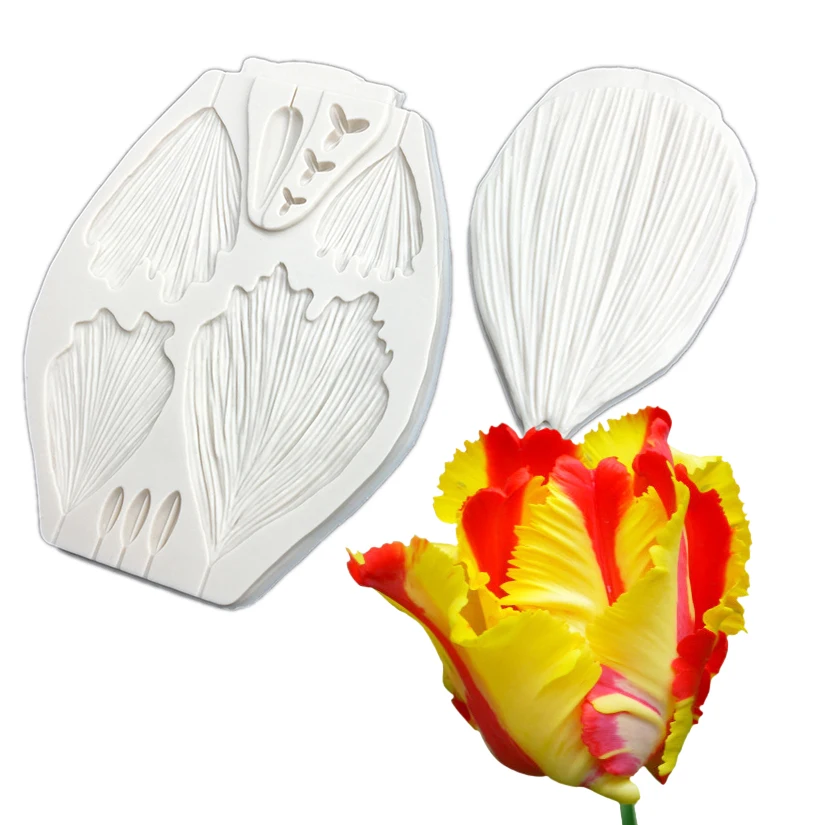 Flower Parrot Tulip Peony Silicone Sugarcraft Chocolate Cupcake Baking Mold Resin Tools Fondant Cake Decorating Tools