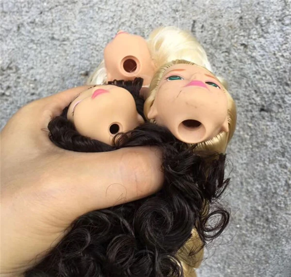 2pcs/lot Cute Vintage Salon Doll Head Princess Doll Head Make Up Mermaid Doll Head DIY Toys Girl Birthday Gift Collection