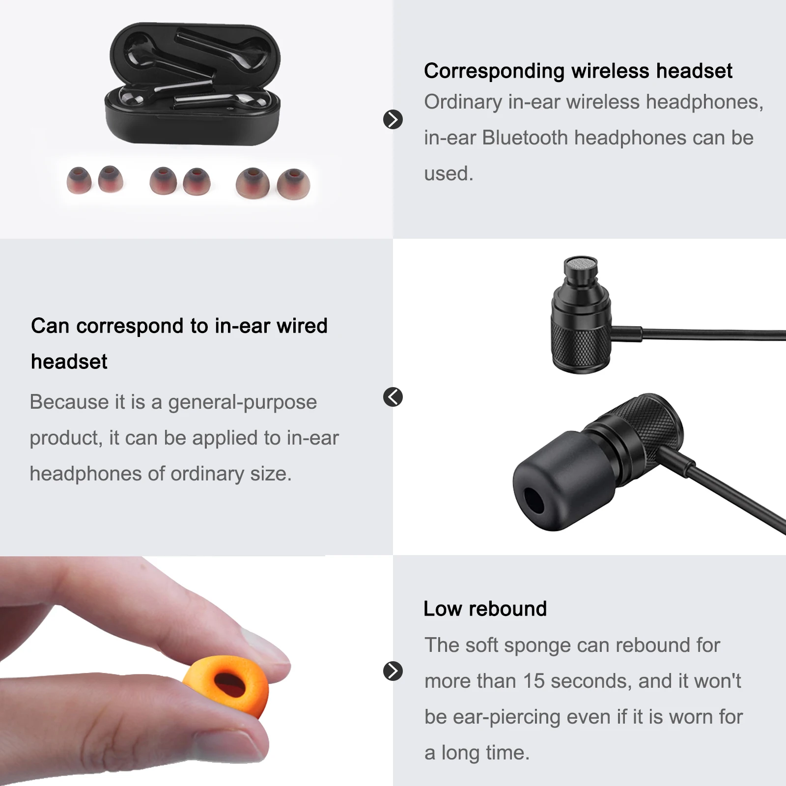 6 Đôi (12 Chiếc) tai Nghe Nhét Tai Mút Đầu 4.5-6Mm Hình Bầu Dục Đầu Tai Đàn Hồi Chậm Eartips Cho Tai Tai Nghe Nhét Tai Tiếng Ồn cô Lập Mút