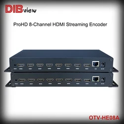 Dibview 8ch HDMI-compatible SRT Video Encoder to Ip H.264 H.265 IPTV MPEG4 RTSP HLS RTMPS HD Live Stream Facebook Youtube