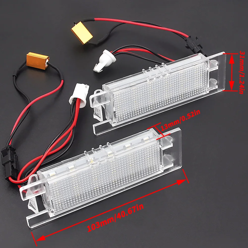 2Pcs/Set LED Car Number License Plate Lights Lamp Bulb for Vauxhall Opel Corsa C D Astra H J Vectra Long Lasting Shock Resistant