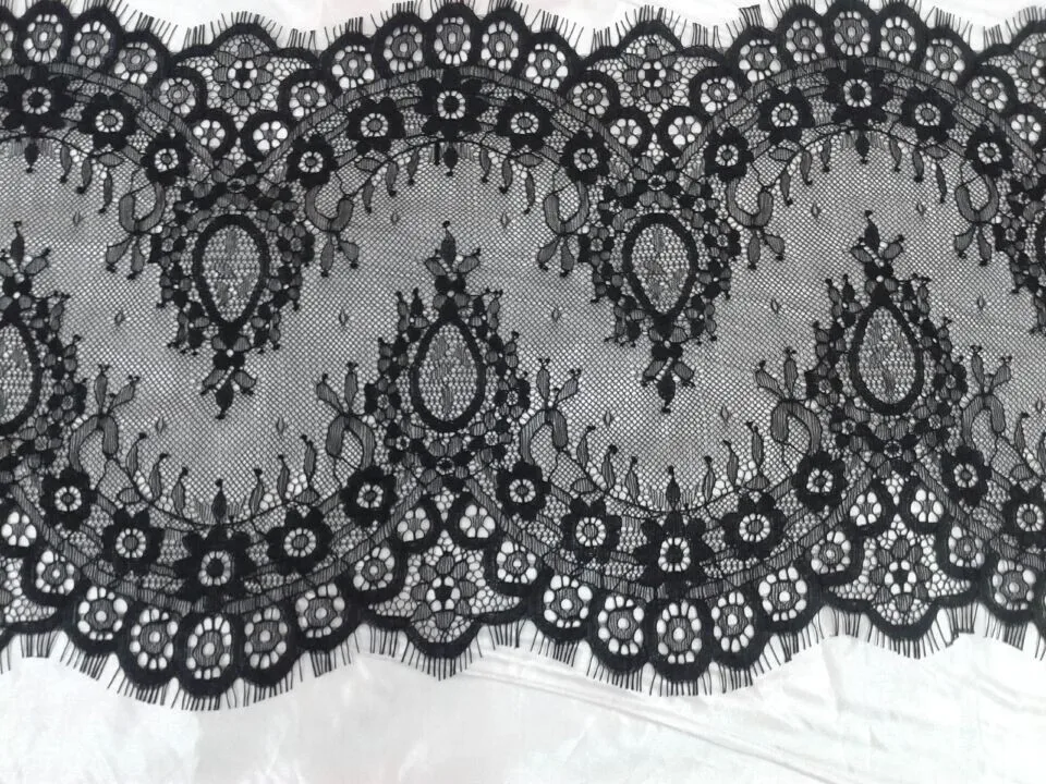 Off white, black mix colors order eyelash lace trim Women lace dress sewing lace trimming Wholesale 15 meters=5 pieces/lot