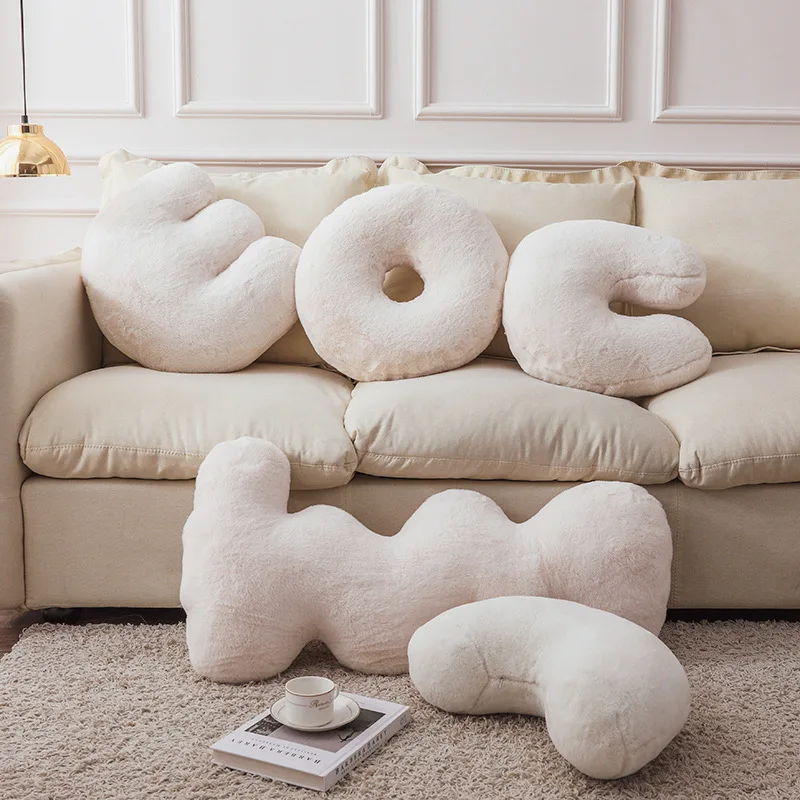 2021 Kawaii White Cushion Pillow Cushion Three-Dimensional  Cute Sofa Decoration Home Textiles Coussins Throw Pillows Almofadas
