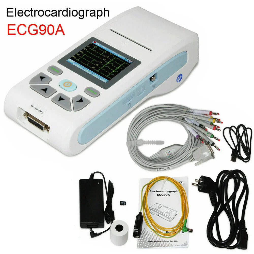 CONTEC ECG90A Portable Hand-held 12 Channel  3/6/12-lead Touch Screen ECG EKG machine Software