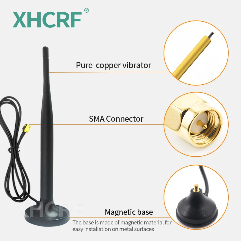 

433 MHz Antenna Indoor Magnetic Base LoRa Outdoor Waterproof Antena 433MHz SMA Male Omnidirectional Screw Fixing