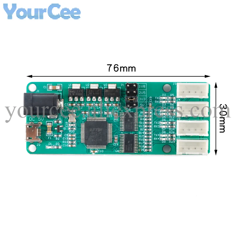 FT4232-4TTL USB to 4 Channel TTL USB to UART TTL FT4232HL FT4232 Module UART Serial Port Module XH2.54