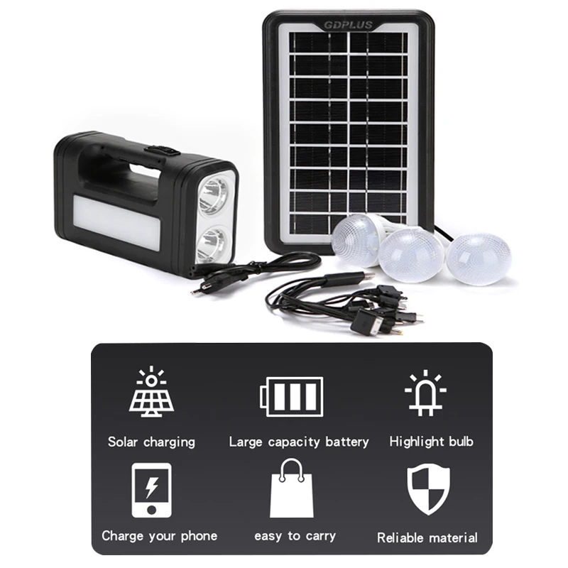 Solar Portable Lighting USB Charging Port Handheld Spotlight Torch Searchlight Portable Power Outdoor Emergency Power Camping