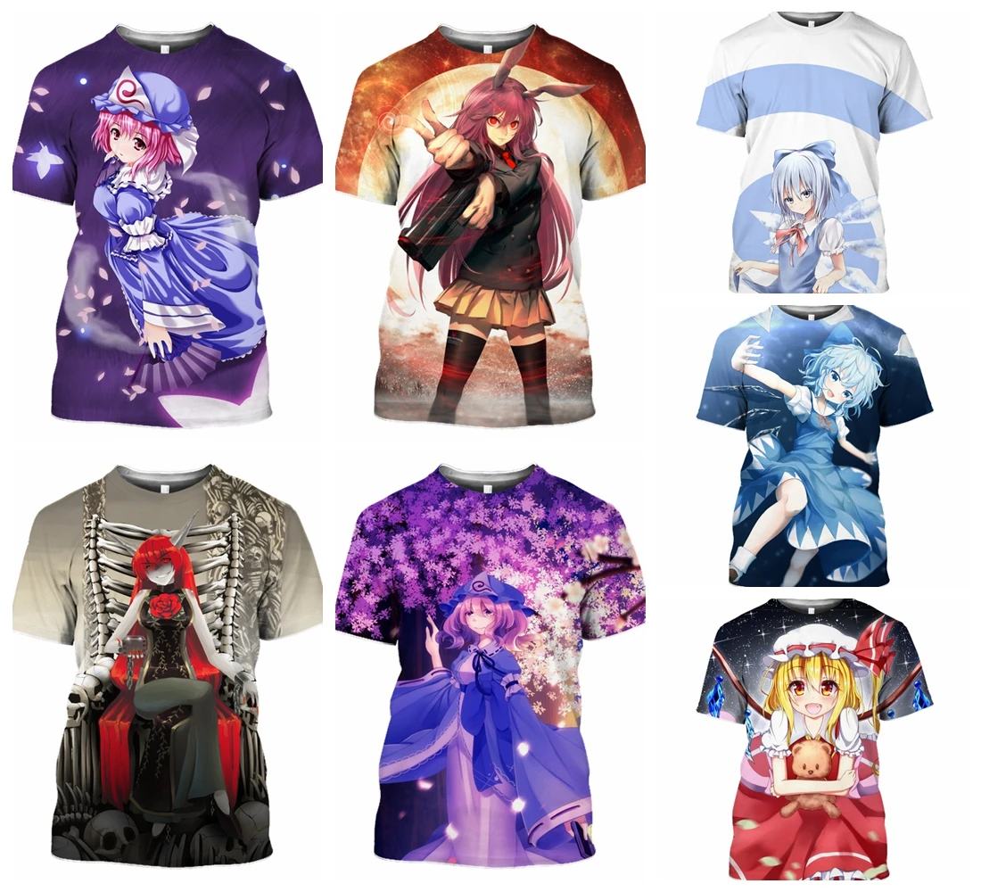 Summer Short Sleeve 3D Print Anime Girl T Shirt Sport Cute Tops Comics Touhou Project Tshirt Men Hentai Women Sweatshirt T261