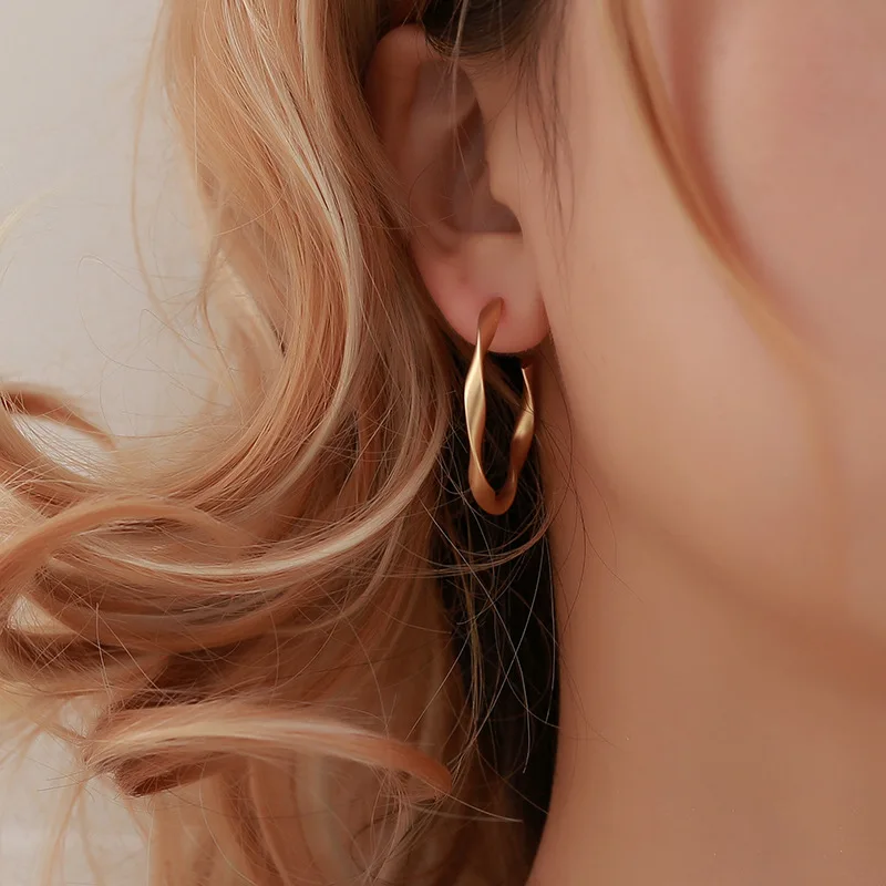 Woozu Trendy Korean Big Earrings For Women Female Simple Gold Silver Color Drop Dangle Earring Geometric Earings Jewelry 2026