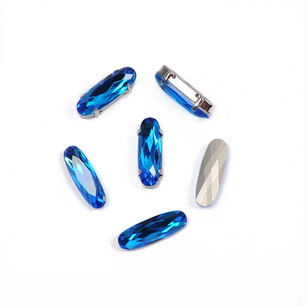 4161 Elongated Baguette Fancy Stone Capri Blue Shape Hand Craft Rhinestones Glass DIY Crystal Rhinestone