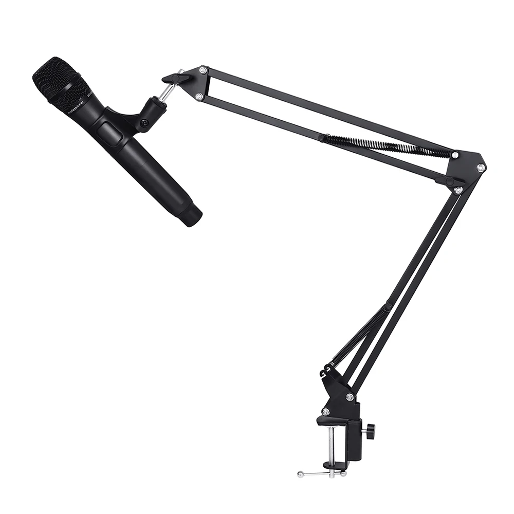 Microphone Scissor Arm Stand Adjustable Desktop Mic Clip Holder Tripod Black Metal Cantilever Bracket Universal Shock Mount