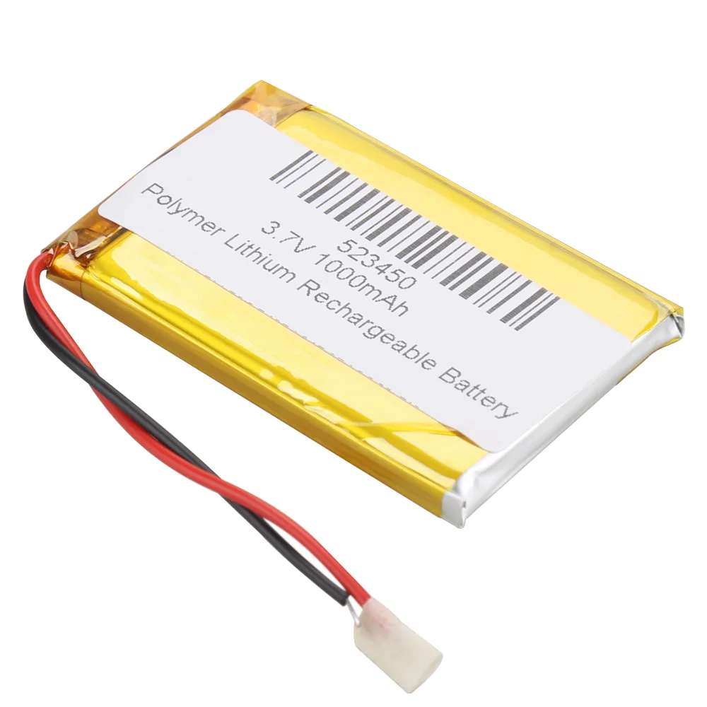 1/2/3/4pcs 3.7V 1000mAh 523450 Polymer Lithium Rechargeable Battery Li-ion Battery  for Smart Phone DVD MP3 MP4 Led Lamp