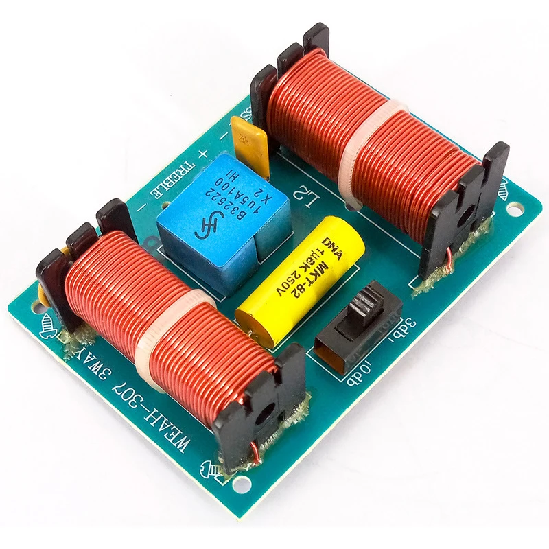 2pcs 100W High-Low 2 Way 3 Unit Double Bass Hi-Fi Audio Speaker Frequency Divider Crossover Filters