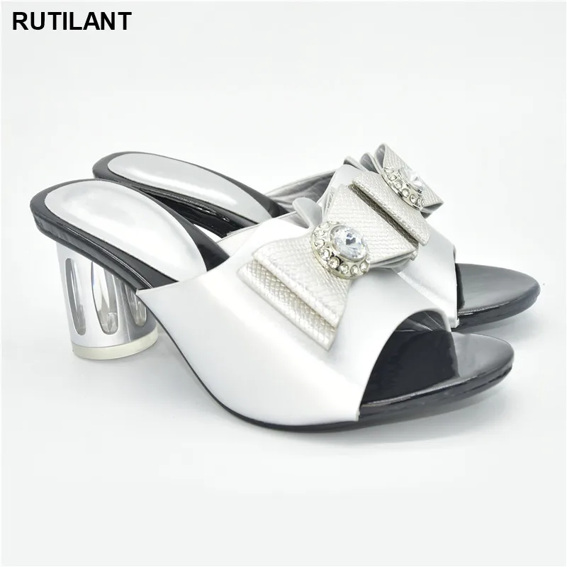 

Trendy Fashion Female Bowknot Sexy Women Pumps Decorated with Rhinestone High Heels Shoes Woman for Wedding Nigerian Shoes