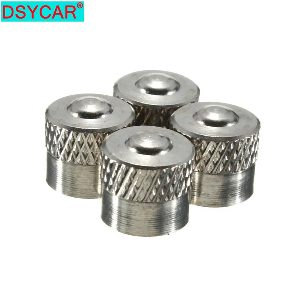 DSYCAR 4Pcs/Lot Car Tire Valve Stems Cap Knurling Style Tire Valve Cap Aluminum Tire Wheel Stem Air Valve Caps Dustproof Caps