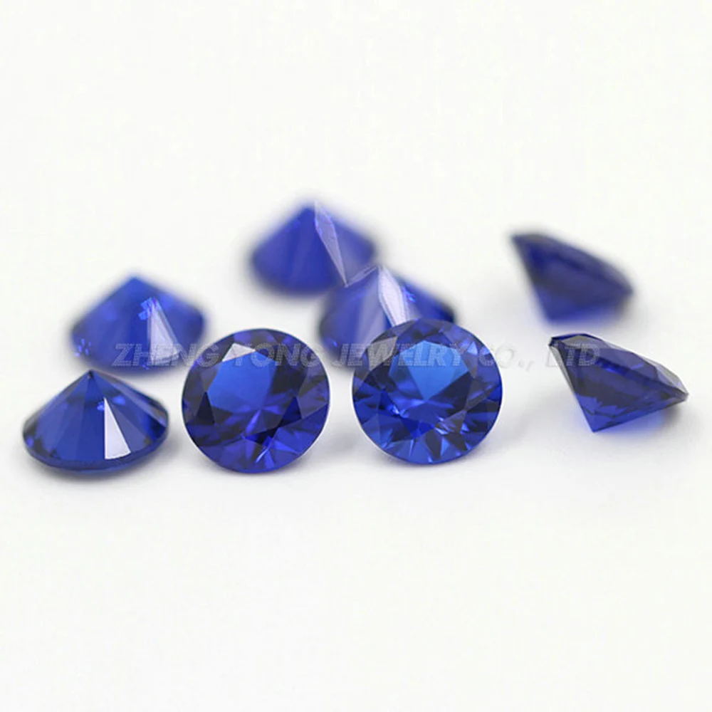 

Free Shipping 100pcs/Lot round shape 3.5mm to 10mm blue #112 synthetic Spinel for jewelry setting