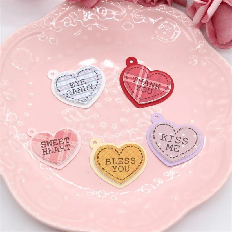 KSCRAFT Valentine Love Tags Metal Cutting Dies and Stamp for DIY Scrapbooking/photo album Decorative Embossing DIY Paper Cards